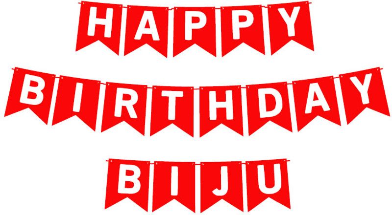 Midas Craft Happy Birthday Biju_01. Pennant Banner  (10 ft, Pack of 1)
