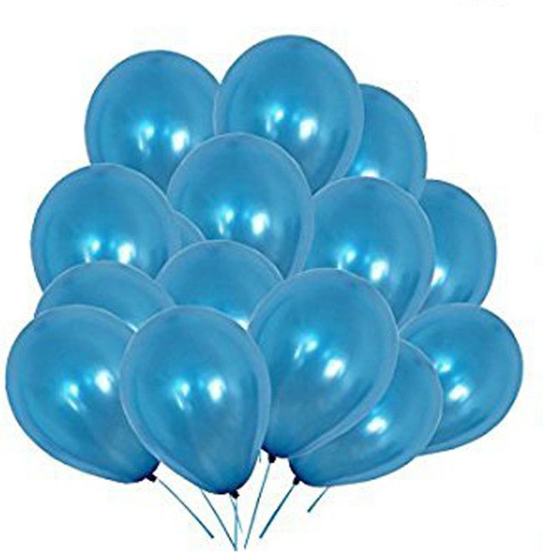 Masti Zone Solid Pack of 100 Matallic Latex Balloons for Decoration (Blue) Balloon  (Blue, Pack of 100)
