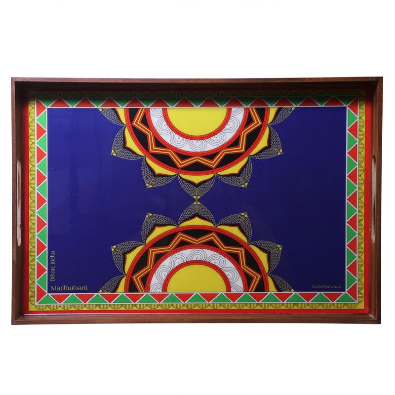 toshakhana Large MDF Madhubani Art Bihar India Tray