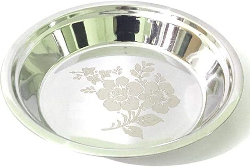 KhatuMart tainless Steel Atta Dough Parat with Flower Design Paraat