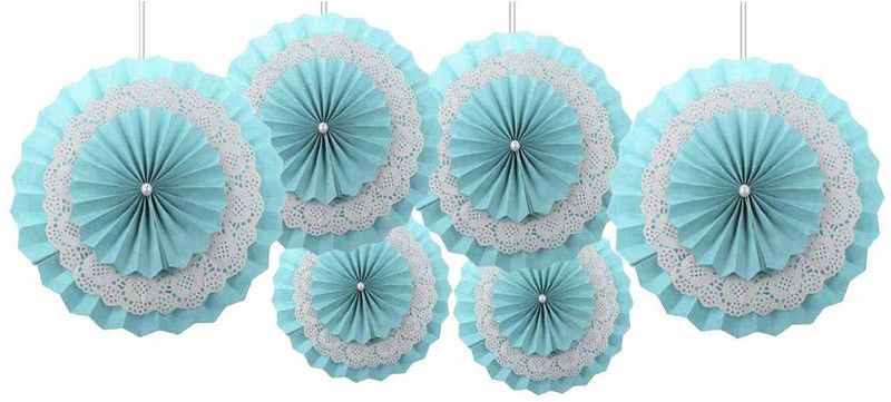 Rozi Decoration Blue Paper Fan
