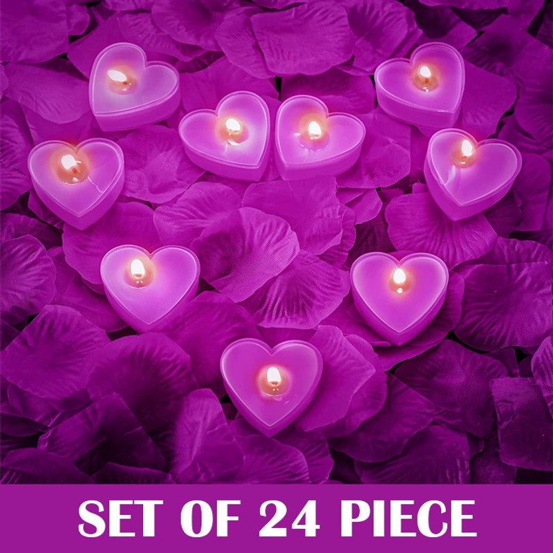 MAGICMOON Sandalwood Scented Wax Floating Candles For Diwali, Anniversary & Special Party Candle  (Purple, Pack of 24)