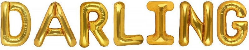 Uniqon Solid (40.64 CM Size) Popular And Trending Names (Darling) Solid (Golden) Color 3D Foil Balloons For Kids Party Supplies, Birthday And Anniversary Parties Decoration And Celebration Letter Balloon  (Gold, Pack of 7)