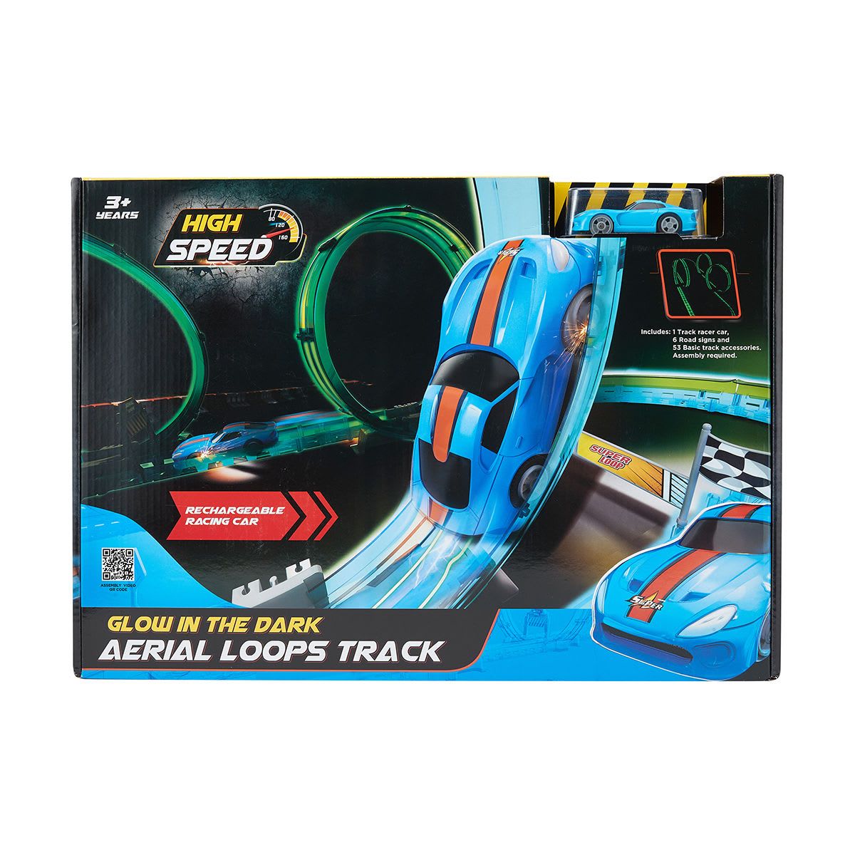 60 Piece Glow in The Dark Aerial Loops Track Set