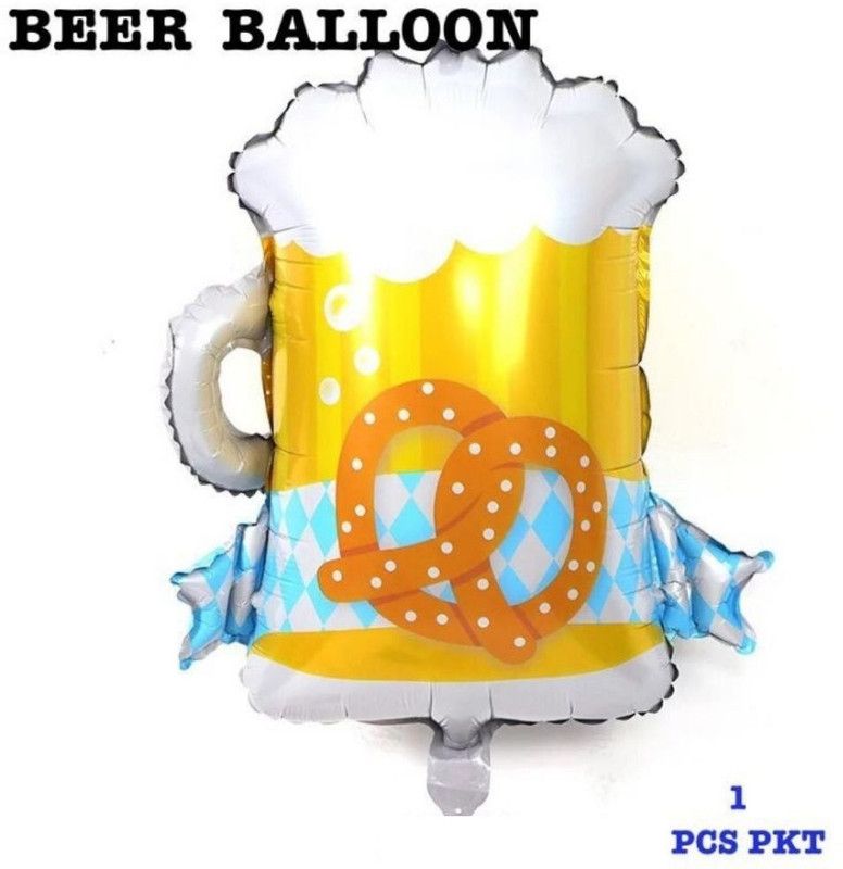KREDZSTAY Printed Beer Mug Shape Cheers Foil Balloon Balloon  (Multicolor, Pack of 1)