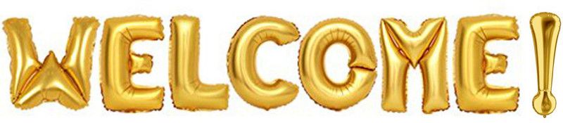 Party Hub Solid Welcome Letter Foil Balloon/ Anniversary Party Decoration Items ( 7 Letters) - Golden Letter Balloon  (Gold, Pack of 7)