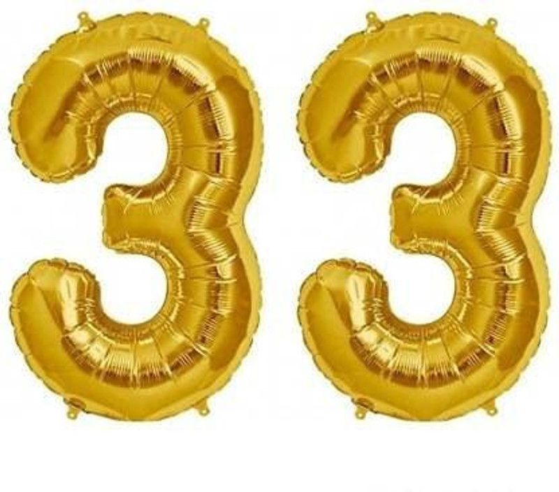 Wisdom Decor Solid U-33 Balloon  (Gold, Pack of 2)