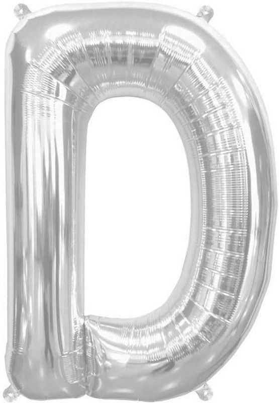 De-Ultimate Solid Silver Color Alphabet (D) 3D Foil Letter Balloon  (Silver, Pack of 1)