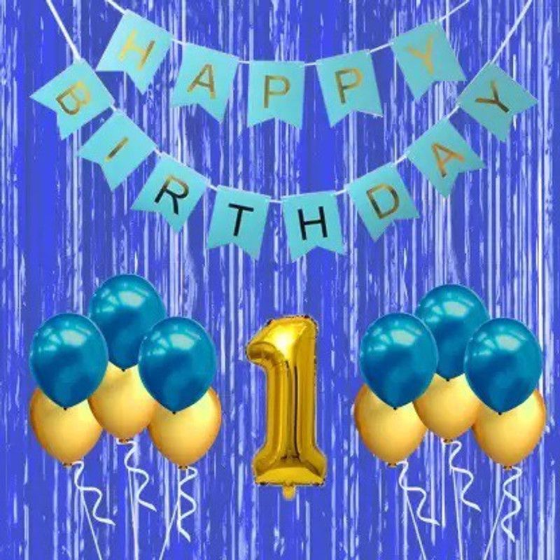 ZAMBOOREE Solid Happy Birthday Balloons for Decorations Kit - Combo-301 Balloon  (Blue, Pack of 35)