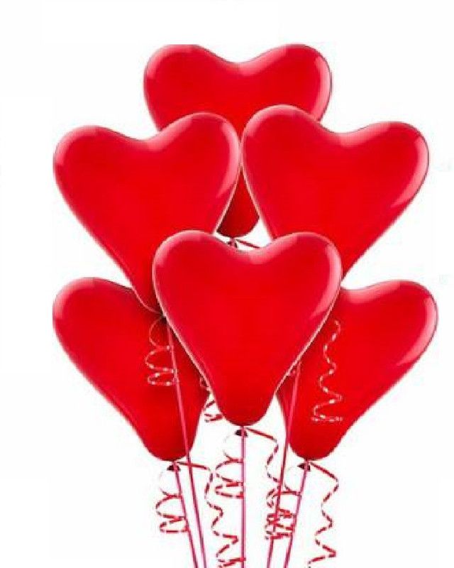 HARDATAR Solid Red Heart shaped Wedding Anniversary Latex Balloon, Pack Of 60 Balloon  (Red, Pack of 60)