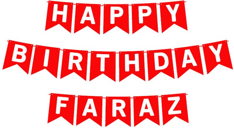 Midas Craft Happy Birthday Faraz_01. Pennant Banner  (10 ft, Pack of 1)