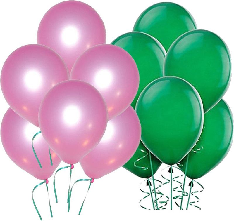 Ishant Creation Solid balloon1036 Balloon  (Pink, Green, Pack of 50)