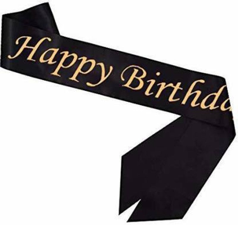 gaju Happy Birthday Glitter Sash for Girls (Black)