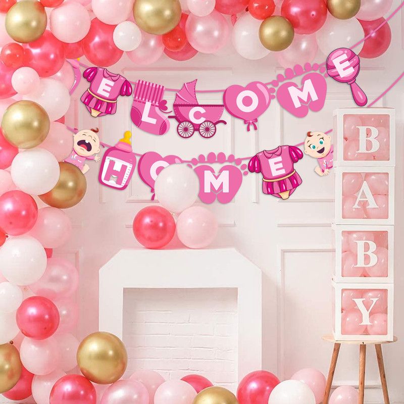 ZYOZI Baby Girl Welcome Home Decoration Banner for Baby Shower / Welcome Party Banner Banner  (5 ft, Pack of 1)