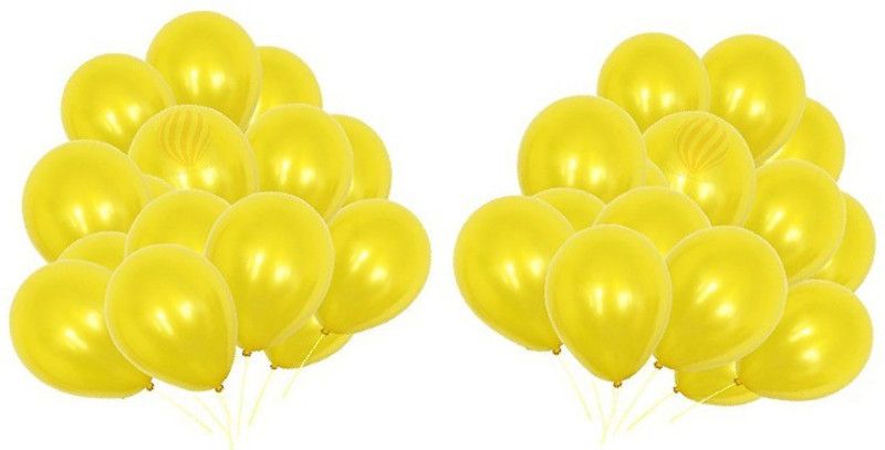 PartyballoonsHK Solid Metallic Yellow Birthday Party Decoration ( Pack Of 150) Balloon  (Yellow, Pack of 1)