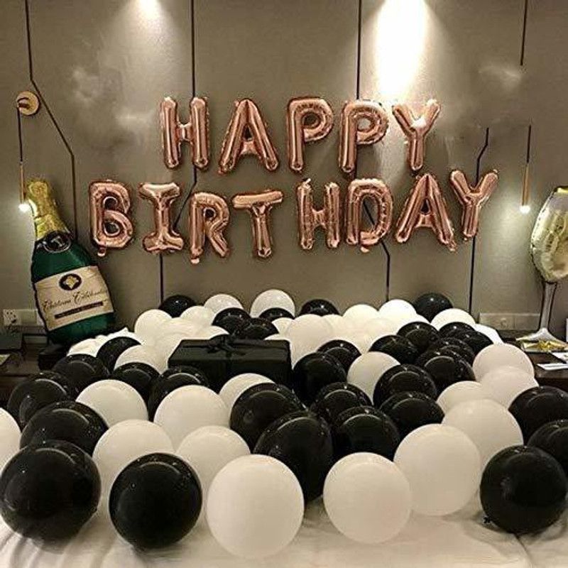 occasion eye Solid Happy Birthday Decoration Foil Balloon with Champagne Bottle and Cheer Glass For Birthday Letter Balloon  (Pink, Green, White, Pack of 3)