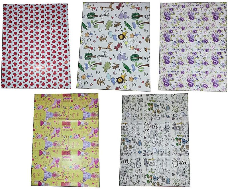 MOREL LOVE HEART/JUNGLE/PURPLE FLOWER/BARBIE AND SKETCH DESIGN PRINTED GIFT WRAPPING PAPER SHEET FOR CRAFT, PACKING, BIRTHDAY, DIWALI AND SPECIAL OCCASION GIFT (19 X 28 INCH) 5 PAPER SHEET ( 1 DESIGN 1 SHEET ) NA PAPER Gift Wrapper  (Multicolor)