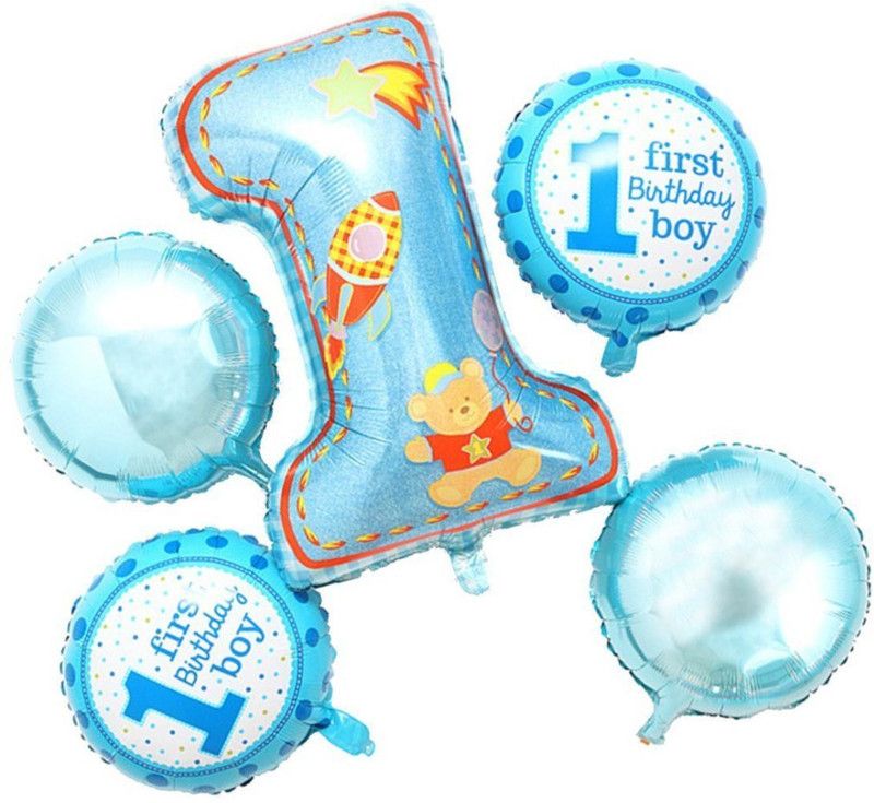 LaVichitra Printed Bday002(1st Blue) Letter Balloon  (Blue, Pack of 5)