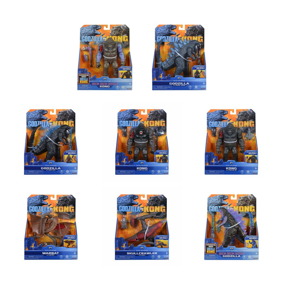 Monsterverse Godzilla Vs Kong 6in. Action Figure Set - Assorted