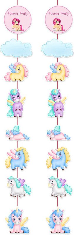 Suruchi Strokes Multicolor Unicorn Wall Frill for Birthday or Party Decoration