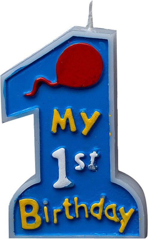Futaba My First Birthday Party Decoration Candle-Blue Candle  (Blue, Pack of 1)