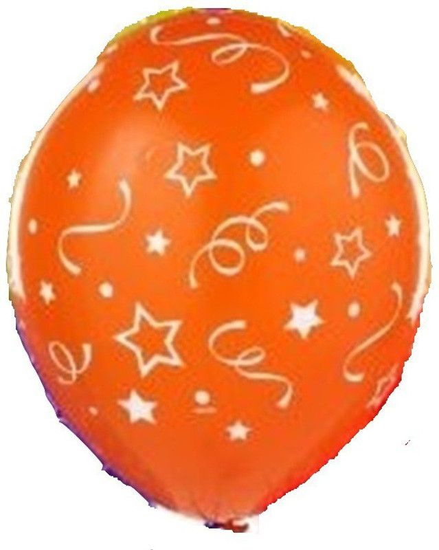 FUNCART Printed Orange Confetti Balloon  (Multicolor, Pack of 5)