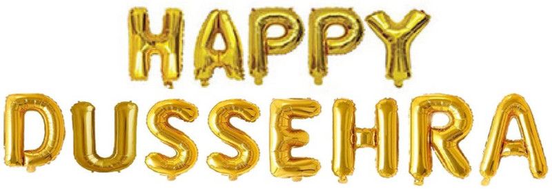 occasion eye Solid HAPPY DUSSEHRA foil balloons(gold, 13 letters) Letter Balloon (Gold, Pack of 1) Letter Balloon  (Gold, Pack of 1)