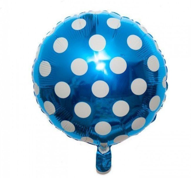 PartyballoonsHK Printed Polka Dot Birthday Party Balloons (Pack of 5) Balloon  (Blue, White, Pack of 1)