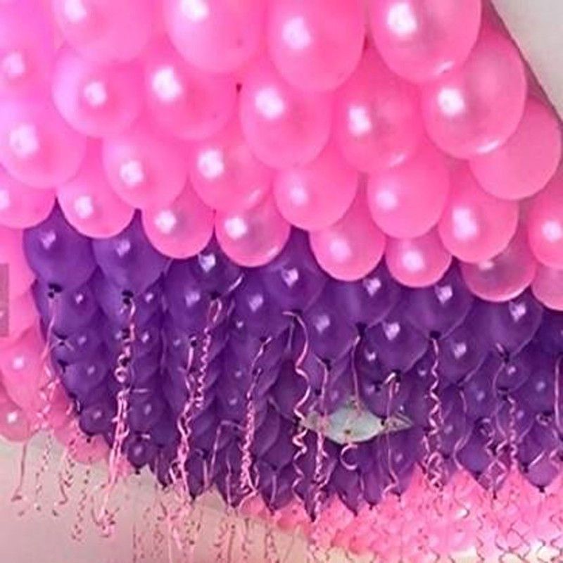 Trixzoom Solid purple, pink Balloon  (Purple, Pink, Pack of 50)