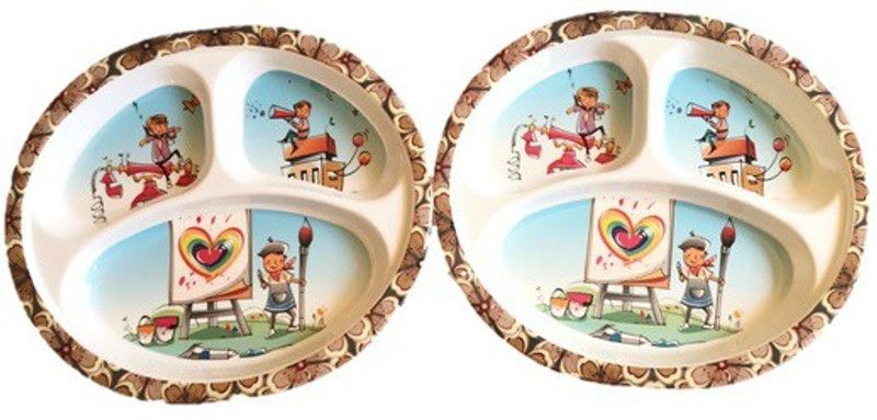 SPK Traders na Half Plate  (Pack of 2, Microwave Safe)