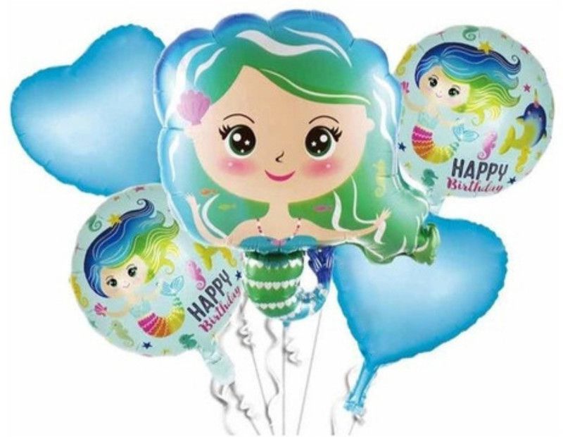 the banner company Printed FBN 5LMRM Balloon Bouquet  (Multicolor, Pack of 5)