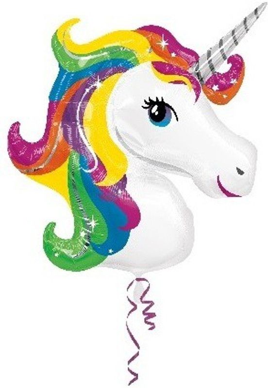 PartyballoonsHK Printed Rainbow Unicorn Shape Mylar/Foil birthday decorations Balloon  (Multicolor, Pack of 1)