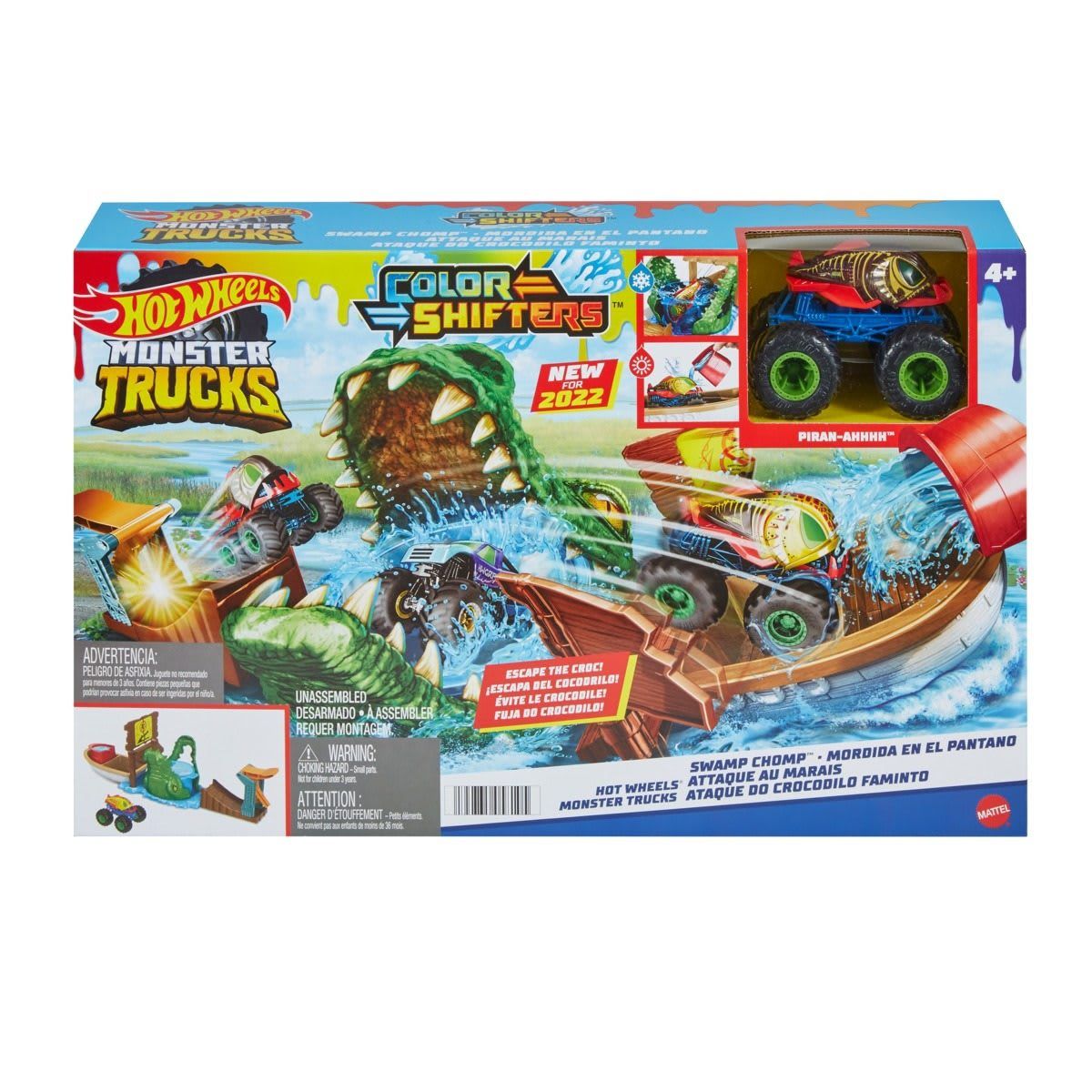 Hot Wheels Monster Trucks Swamp Chomp Color Shifters Playset