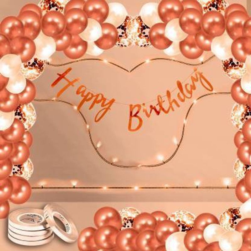 Miss & Chief by Flipkart Solid Birthday Decorations Kit, 26Pcs Birthday Decorations Kit With LED Lights Balloon  (Multicolor, Pack of 26)