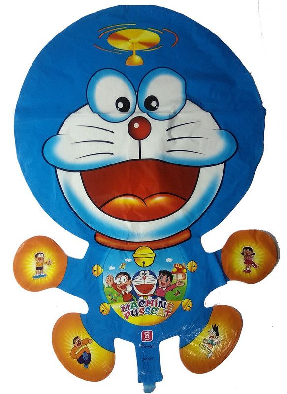Ziggle Printed Doremon cartoon character Foil (4pcs Pack) Balloon  (Multicolor, Pack of 1)