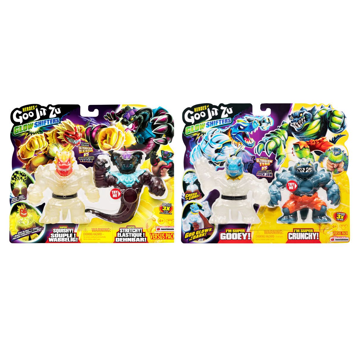 Heroes Of Goo Jit Zu Glow Shifters Versus Pack - Assorted