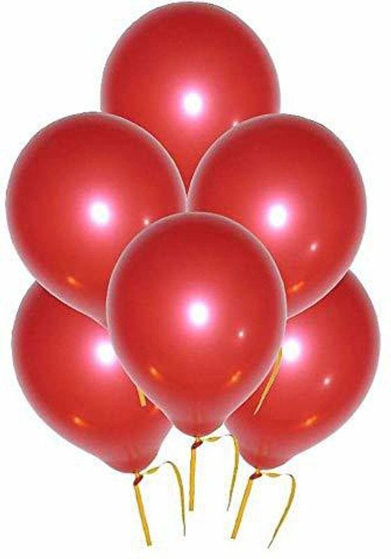 Hippity Hop Solid Metallic Shiny Finish Balloons For Birthday, Anniversary, Baby Shower, Welcome Baby, Weddings, Engagement, Party Celebrations, Theme Party ( Red ) - Pack Of 25 Balloon  (Red, Pack of 25)