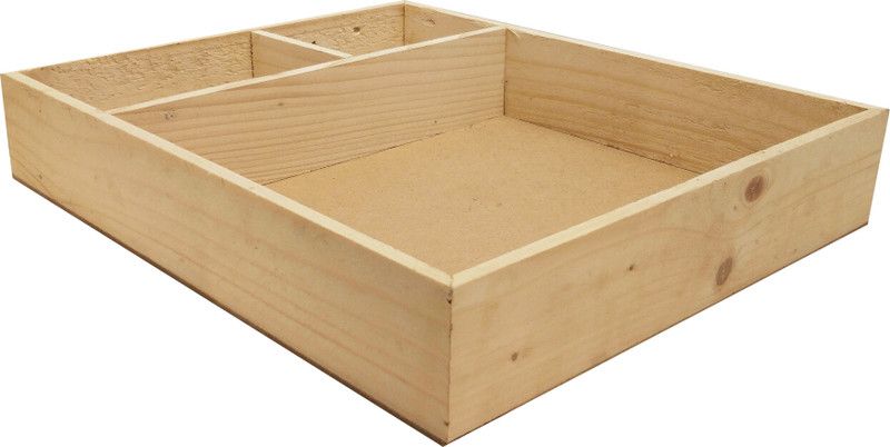 woodcraft 3 Compartment Pinewood Tray for Serving Gift Packing Gifting Tray