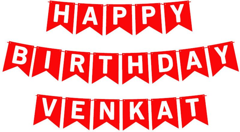 Midas Craft Happy Birthday Venkat_01. Pennant Banner  (10 ft, Pack of 1)