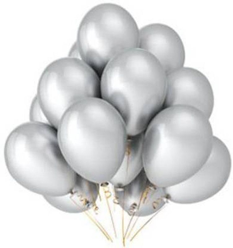 aaradhyacollection Solid silver 50 Balloon  (Silver, Pack of 50)