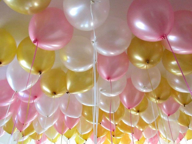 Art Bundle Solid Happy Birthday Decoration Metallic HD Balloons 10 Inch (PInk+Gold+ White).-Pack of 50 Balloon  (Pink, White, Gold, Pack of 50)