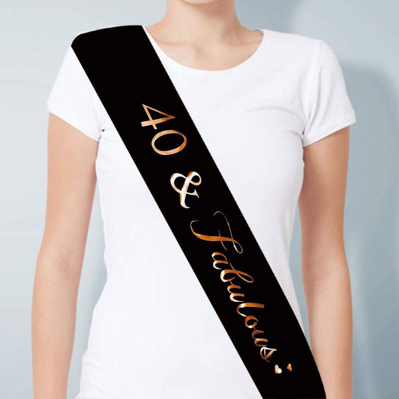 FUNCART 40 & Fabulous Rose Gold Black Sash