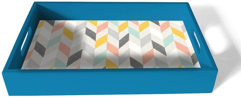 Paper Plane Design Wooden Serving Tray for Serving, Table Decoration Size(12.75 x 8)Inch43 Tray  (Microwave Safe)