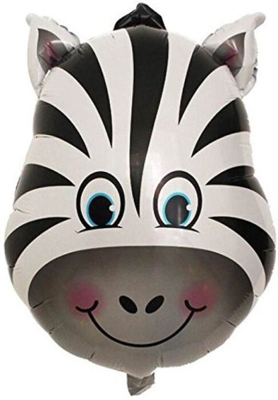 Skywalk Solid Zebra Head Shaped Jumbo Foil Balloon,Jungle Safari Theme Animals Balloons for Birthday Party Decoration Balloon  (Multicolor, Pack of 1)