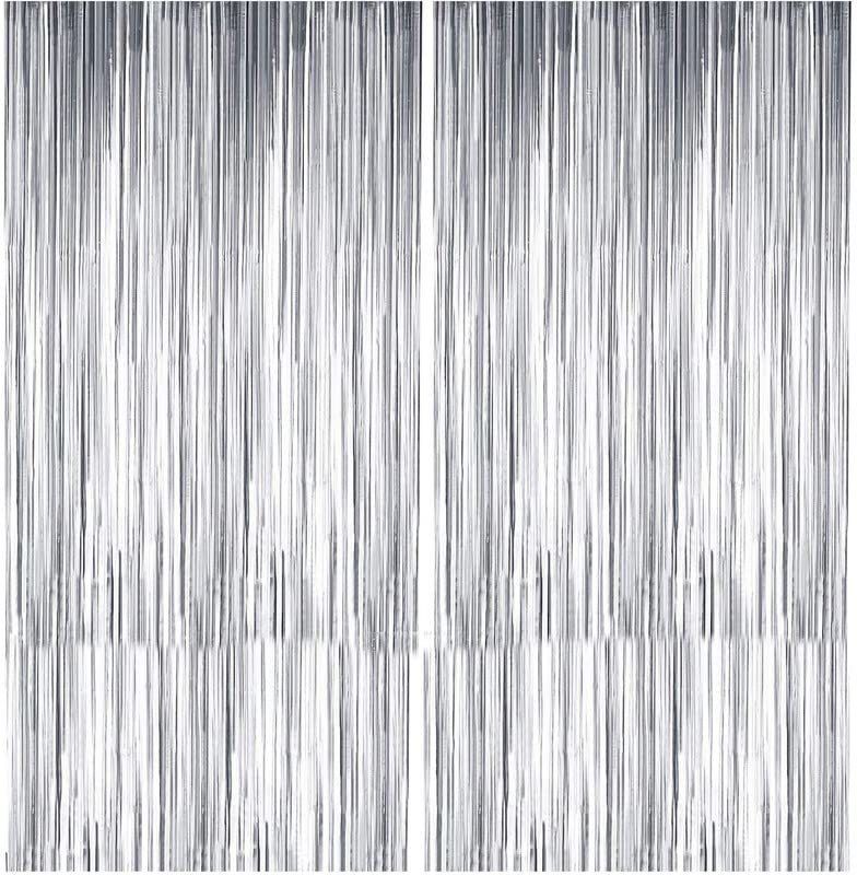 Crackles Silver Party Curtain