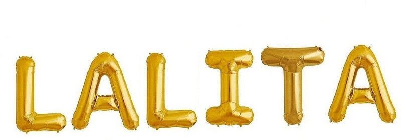 CC&S Solid "LALITA" Letter Foil Balloon For Birthday/Celebration/Surprise/Wedding Party Letter Balloon  (Gold, Pack of 6)