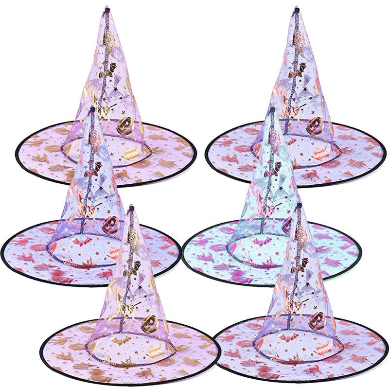 Aavashyak Halloween Hats For Kids Boys & Girls | Witch Multi-Color Hat Cosplay (Pack Of 6) Elders Halloween Costume  (L)
