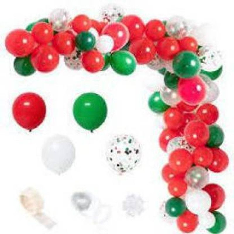 Yash Enterprises Printed Red White Green Gold Balloons Garland Arch Kit(107pcs) for Birthday Balloon  (Red, White, Green, Gold, Pack of 107)