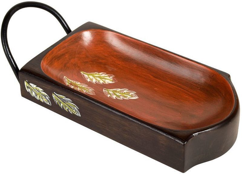 AAKRITI ART CREATIONS Chips n Snacks Server with Sleek Metal Handle (9x4x2.5) Chip & Dip Tray