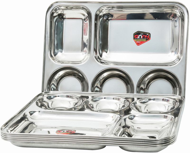 Anny SPDV15_6 Sectioned Plate  (Pack of 6, Microwave Safe)